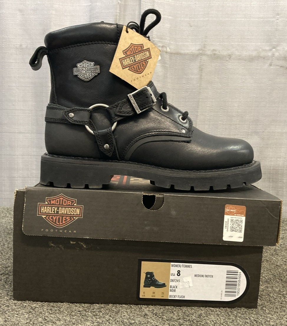 NEW GENUINE HARLEY DAVIDSON D87245 SIZE 8 WOMEN'S Becky Flash 6-Inch Motorcycle