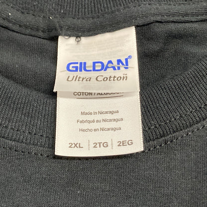 NEW GENUINE GILDAN 2XL ROCK OUT WITH YOUR COCK OUT BLACK T-SHIRT