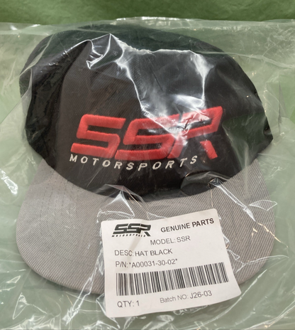 NEW GENUINE SSR MOTORSPORTS A00031-30-02 SNAP-BACK HAT BLACK