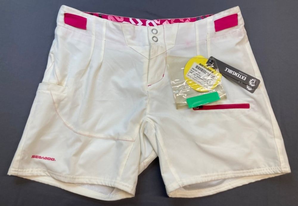 BRP 2863562801 SEA-DOO Ladies Pulse Boardshorts WHITE Size 8 New Genuine