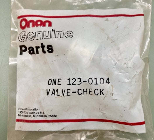 ONAN 123-0104 Check Valve New Genuine