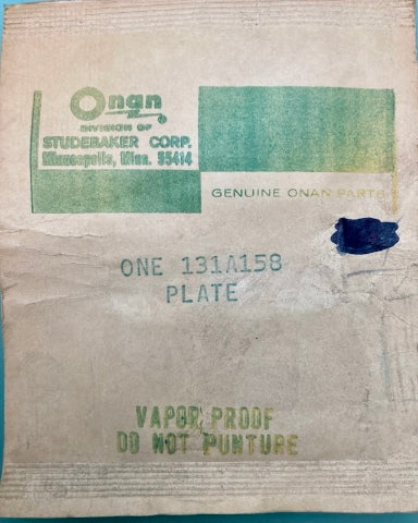 ONAN 131A158 Plate New Genuine