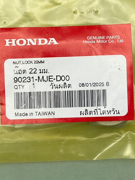 New Genuine Honda 90231-MJE-D00 Nut, Lock, (22Mm)