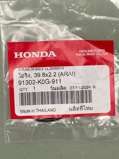 New Genuine Honda 91302-K0G-911 O-Ring (39.8X2.2) (Arai)