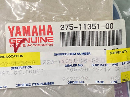 New Genuine Yamaha 275-11351-00 Gskt, Cylndr 275-11351-00-00