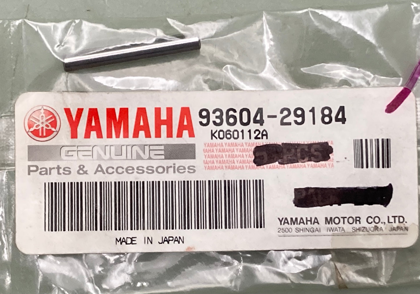 Qty 4 New Genuine Yamaha 93604-29184 Pin, Dowel