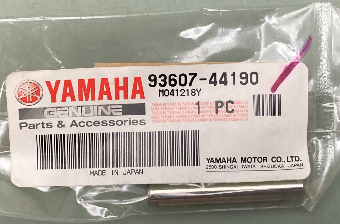 New Genuine Yamaha 93607-44190 Pin, Dowel 93607-44120-00