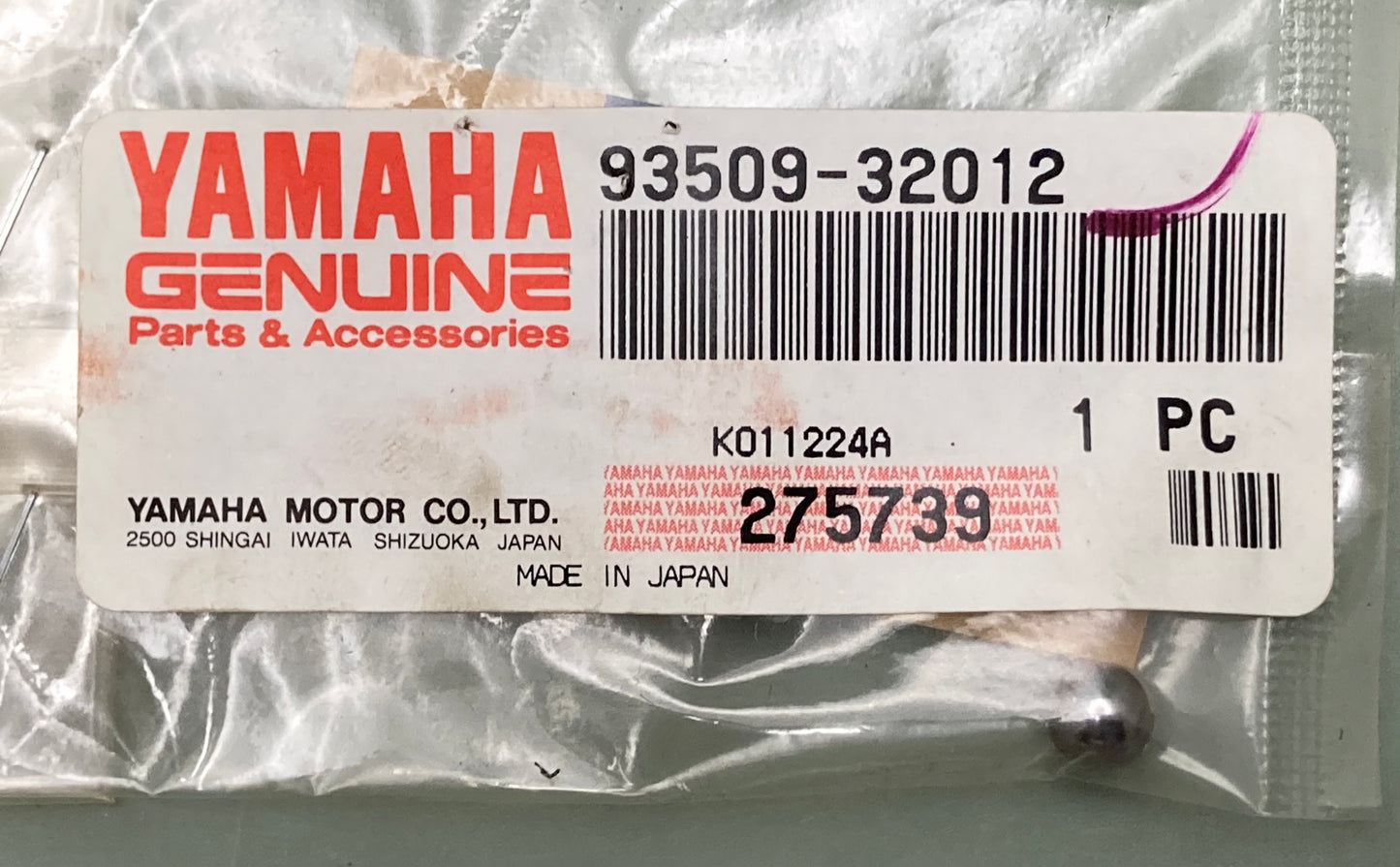 New Genuine Yamaha 93509-32012 Ball 9/32 4BC-17051-00-00