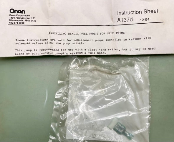 ONAN 149-1828 Electric Fuel Pump New Genuine