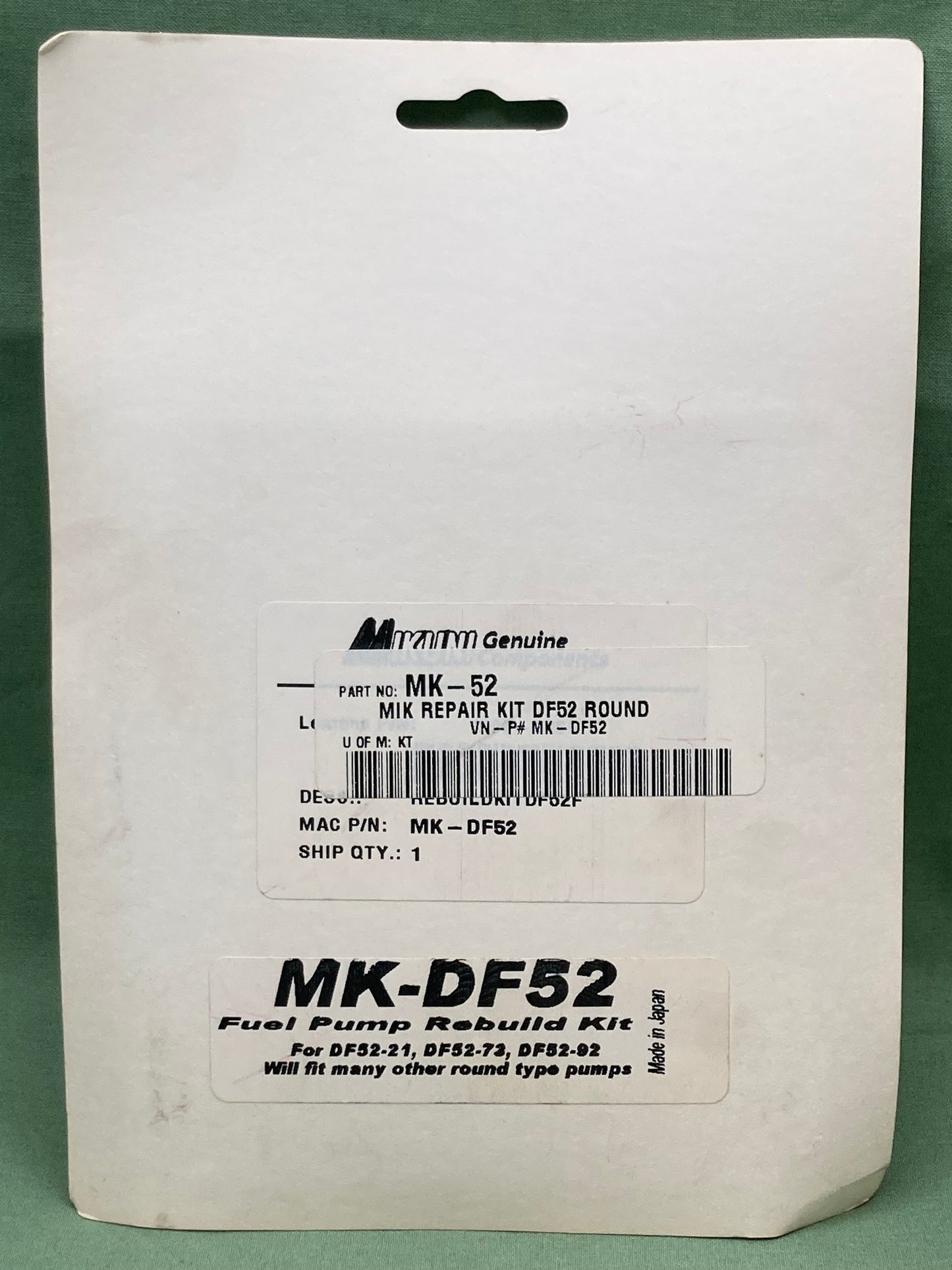New Genuine Mikuni MK-DF52 Fuel Pump Rebuild Kit