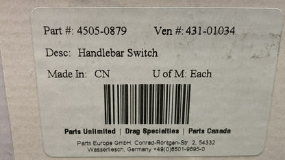 New Genuine Parts Unlimited 4505-0879 Handlebar Switch