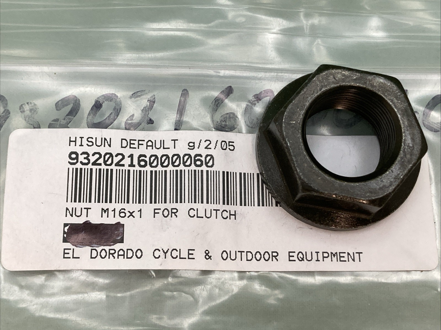 NEW REPLACES HISUN 93202-1600-0060 CLUTCH NUT M16 X 1