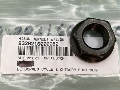 NEW REPLACES HISUN 93202-1600-0060 CLUTCH NUT M16 X 1