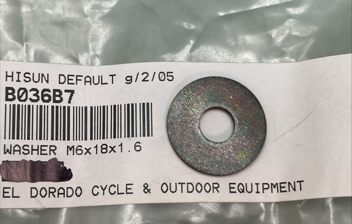 QTY 6 NEW REPLACES HISUN B036B7 WASHER M6 X18 X 1.6
