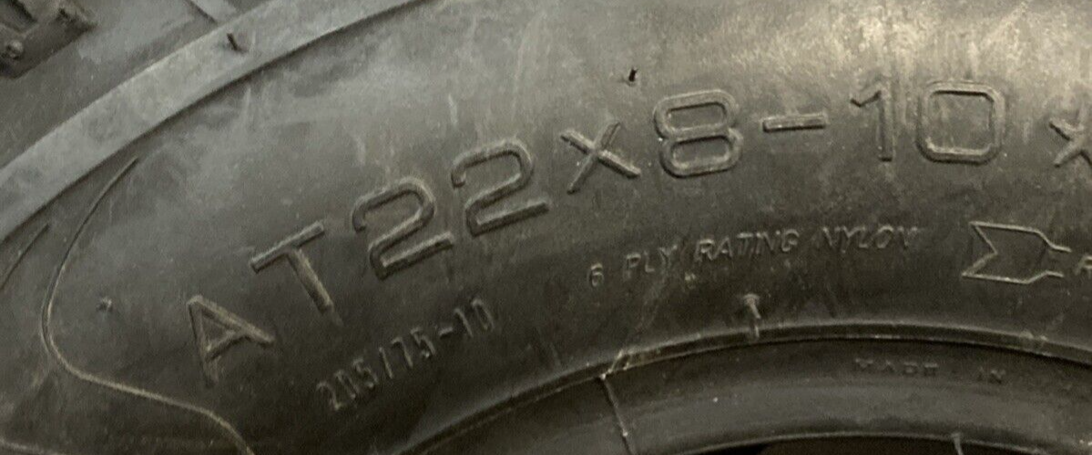 NEW GENUINE AMS 0320-0740 Swamp Fox AT22x8-10 F/R 6 Ply ATV UTV Tire