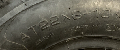 NEW GENUINE AMS 0320-0740 Swamp Fox AT22x8-10 F/R 6 Ply ATV UTV Tire