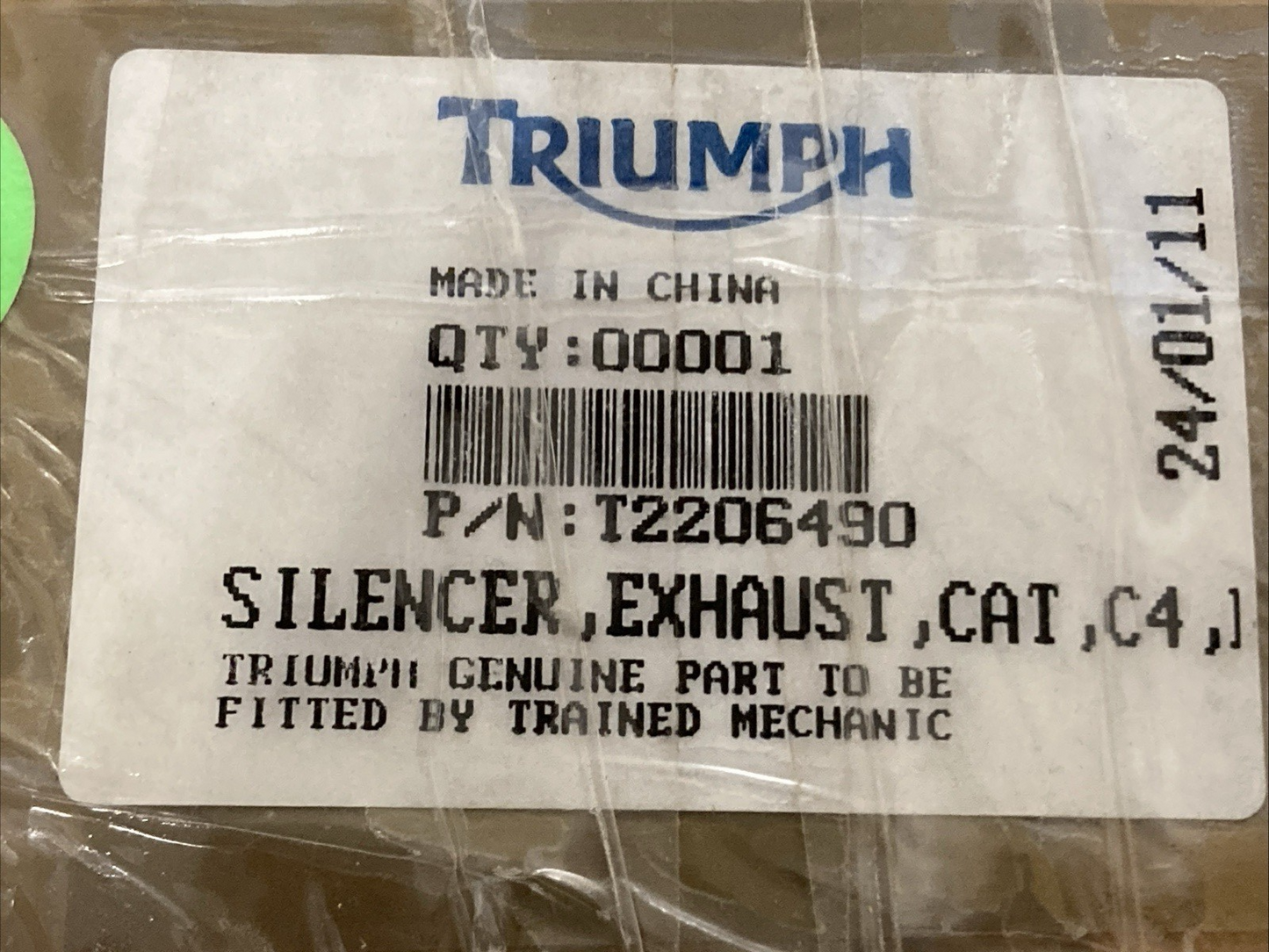 NEW GENUINE TRIUMPH T2206490 Silencer, Exhaust, Rh, Cat, C4