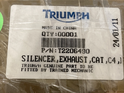 NEW GENUINE TRIUMPH T2206490 Silencer, Exhaust, Rh, Cat, C4