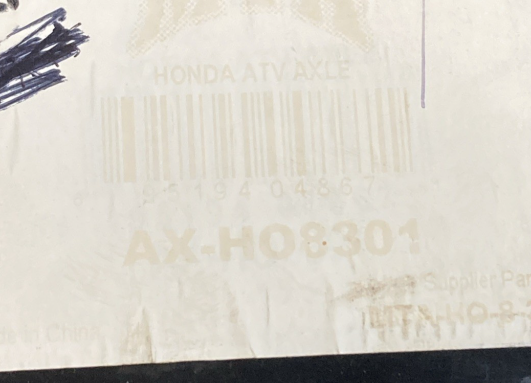 New Genuine Slasher AX-HO8301 Axle Assembly