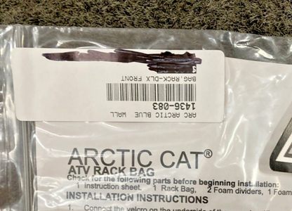 NEW GENUINE ARCTIC CAT 1436-083 Deluxe Front Rack Bag