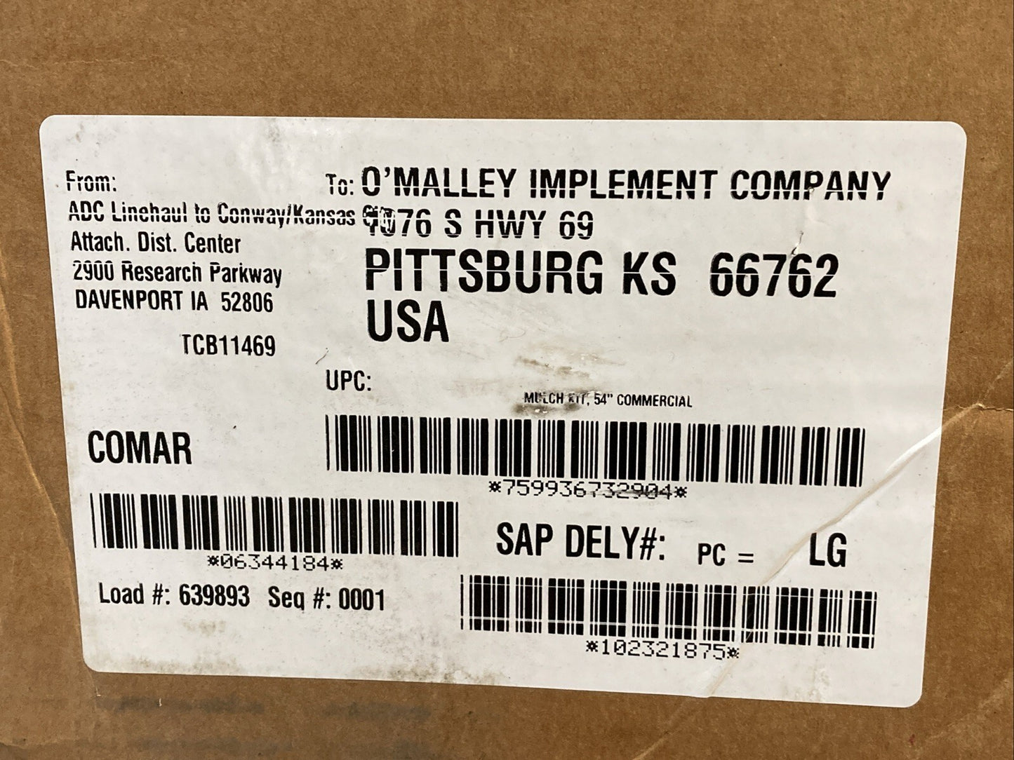 New Genuine John Deere TCB11469 Grass Mulching Attachment, 54 inch