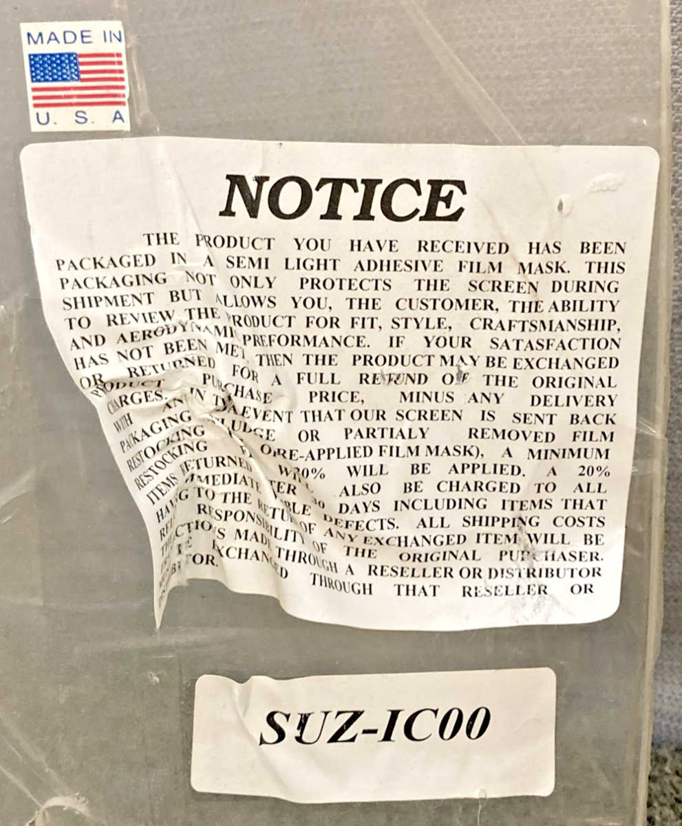 NEW REPLACES SUZUKI SUZ-IC00 INTRUDER REPLACEMENT WINDSHIELD