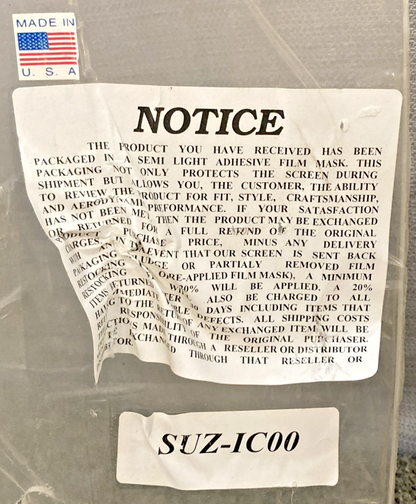 NEW REPLACES SUZUKI SUZ-IC00 INTRUDER REPLACEMENT WINDSHIELD