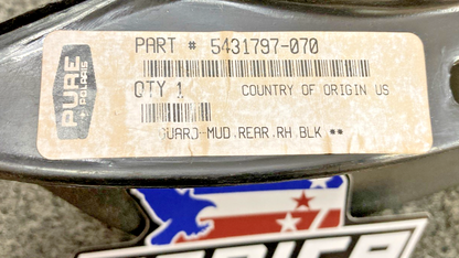 New Genuine Polaris 5431797-070 Guard-Mud, Rear, Rh, Black