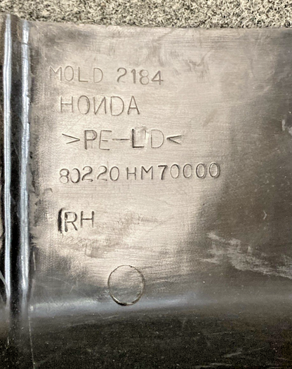 New Genuine Honda 80221-HM7-000ZB Splash Guard Lh Rh Fender Set, Black