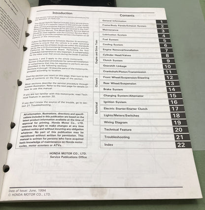 Genuine Honda 61MZ509 VF750C/CD Magna Service Manual '94-'03