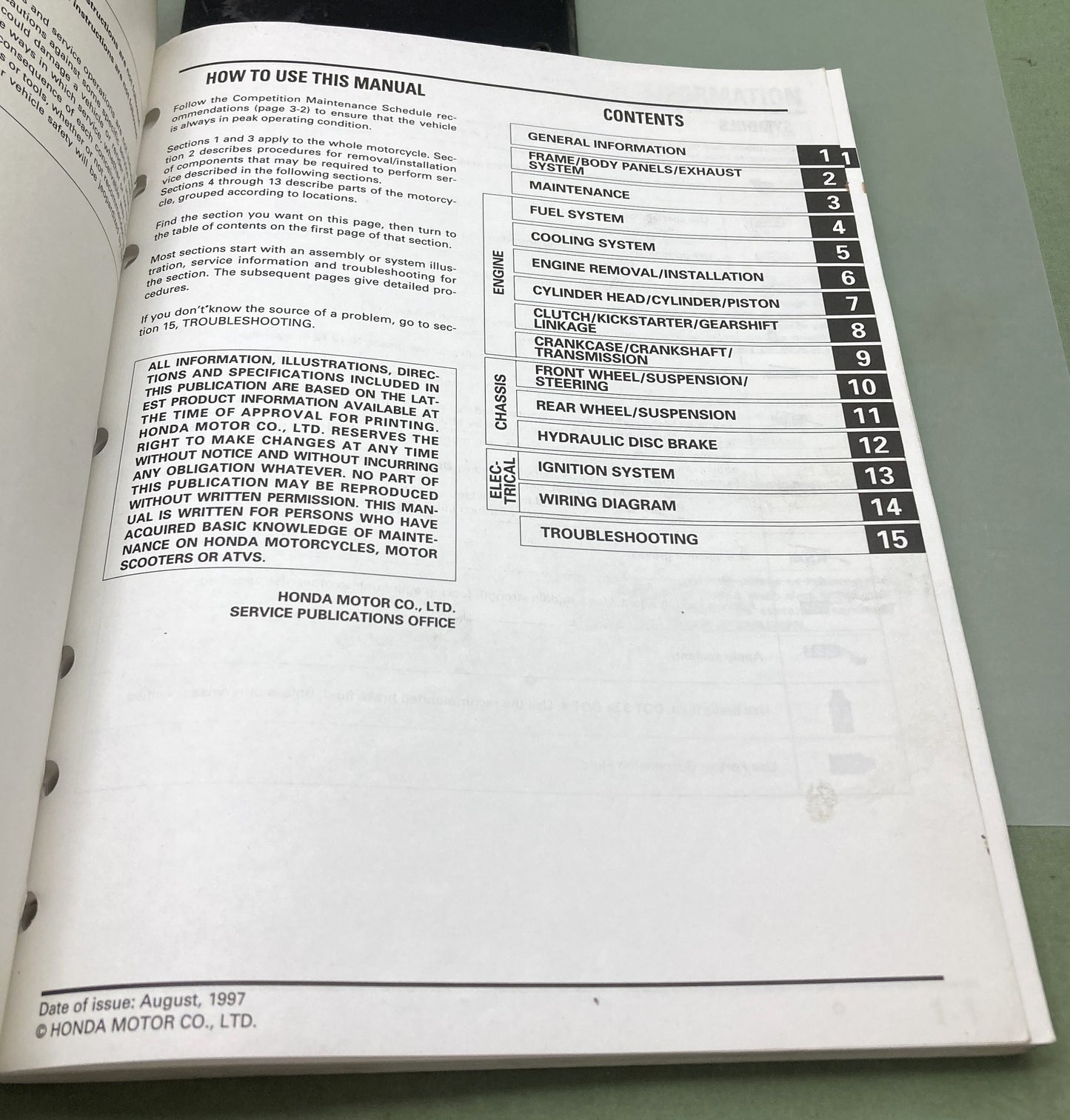 Genuine Honda 61GBF07 CR80R CR80RB Service Manual '95-'02