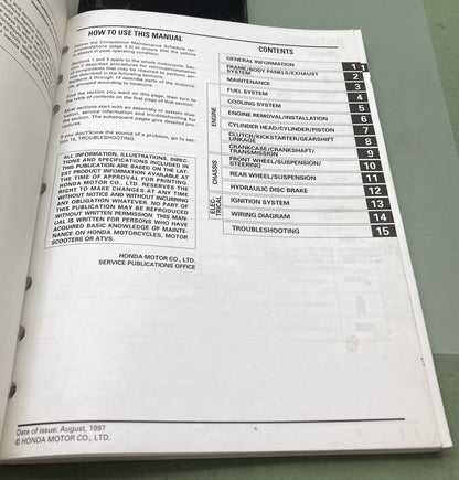 Genuine Honda 61GBF07 CR80R CR80RB Service Manual '95-'02