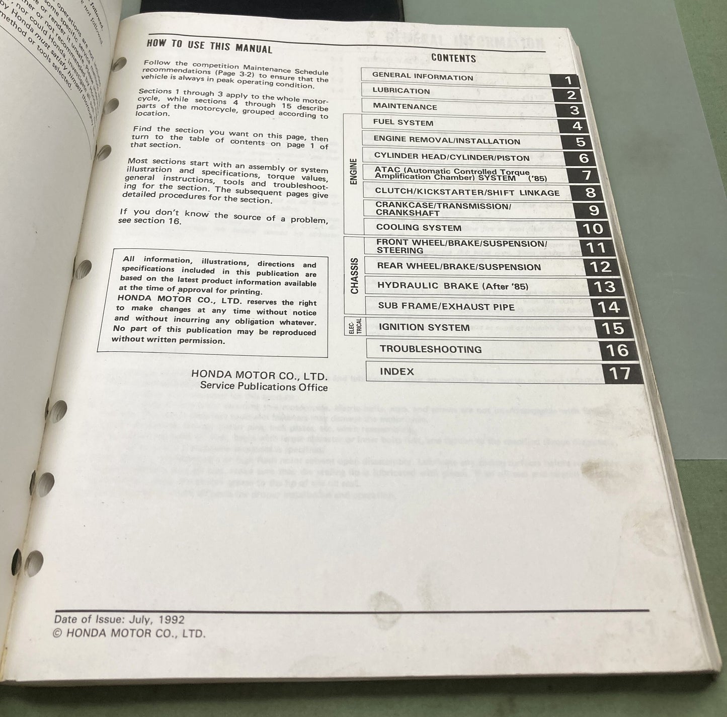 Genuine Honda 61GC410 CR80R Service Manual '85-'94