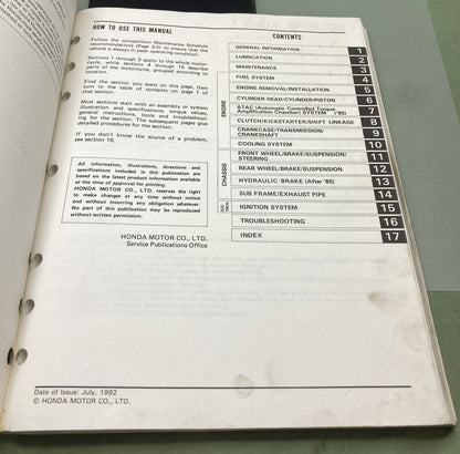 Genuine Honda 61GC410 CR80R Service Manual '85-'94