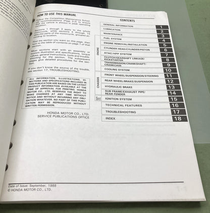 Genuine Honda 61KS605 CR125R Service Manual '86-'91