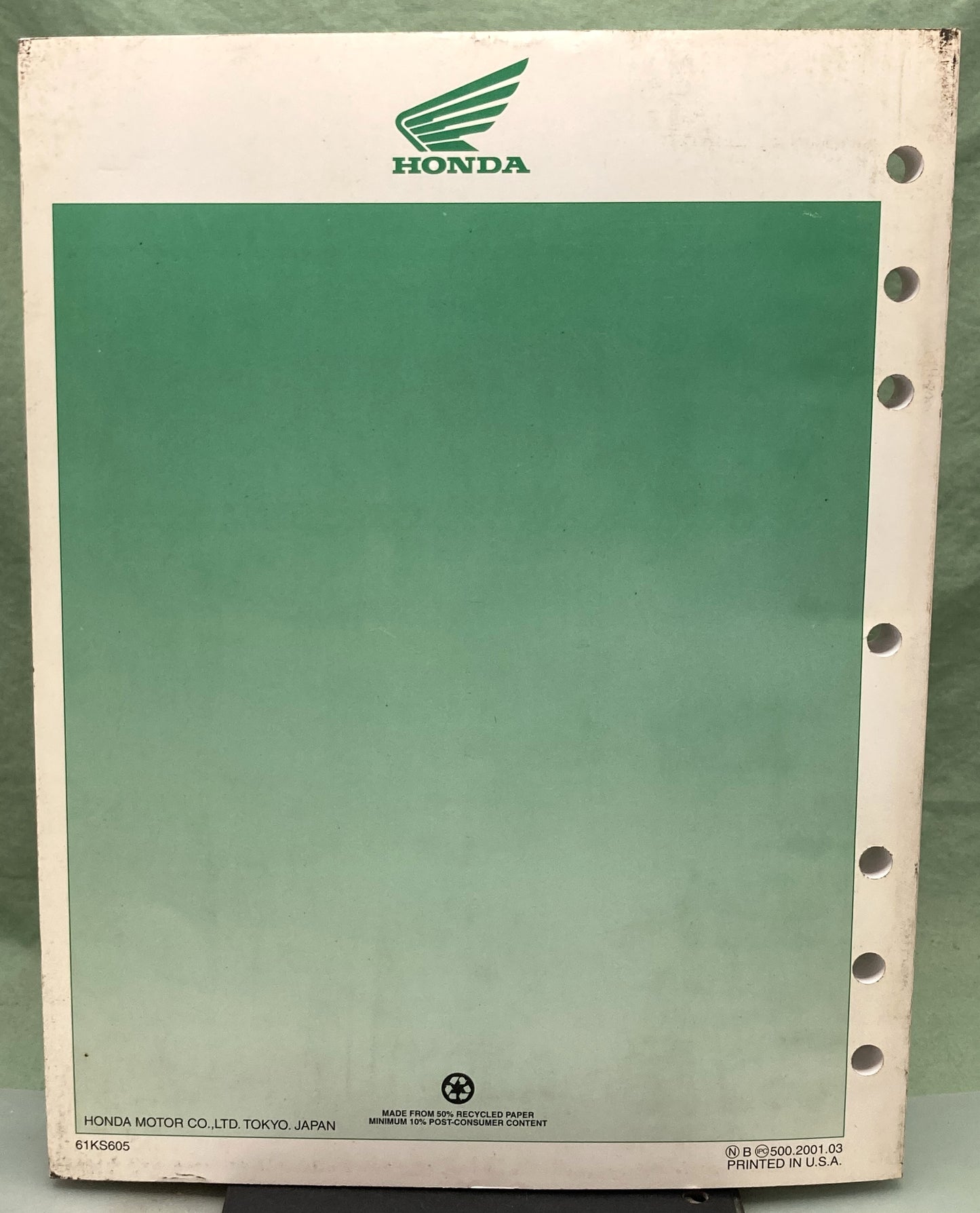 Genuine Honda 61KS605 CR125R Service Manual '86-'91
