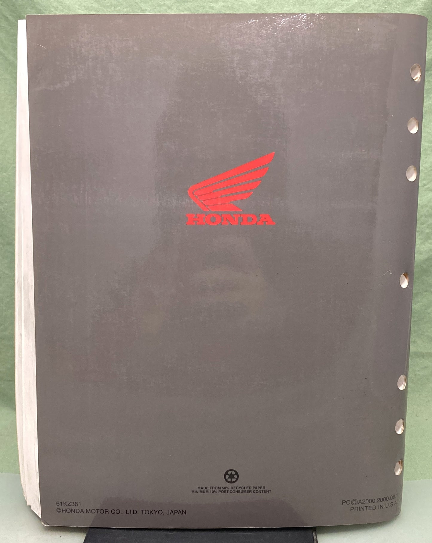 Genuine Honda 61KZ361 CR250R Service Manual '00-'01