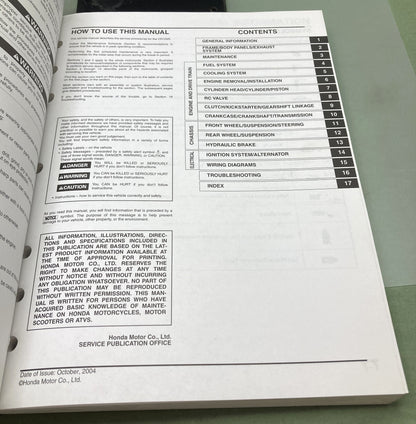 Genuine Honda 61KSR02 CR125R Service Manual '04-'06