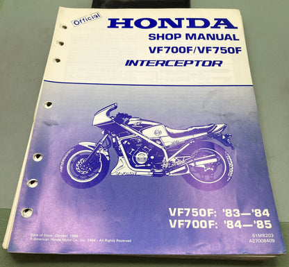 Genuine Honda 61MB203 VF700F/VF750F Interceptor Service Manual '83-'85