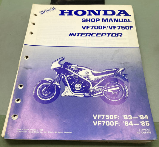 Genuine Honda 61MB203 VF700F/VF750F Interceptor Service Manual '83-'85