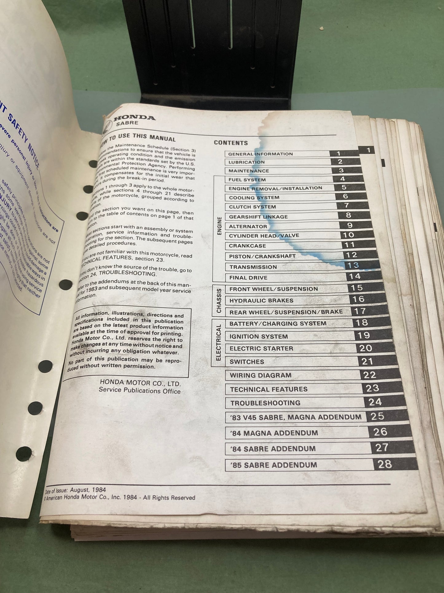 Genuine Honda 61MB004 VF700/750S VF700/750C Service Manual '82-'85