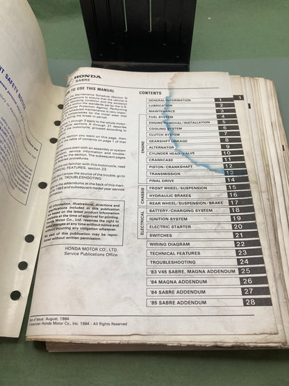 Genuine Honda 61MB004 VF700/750S VF700/750C Service Manual '82-'85