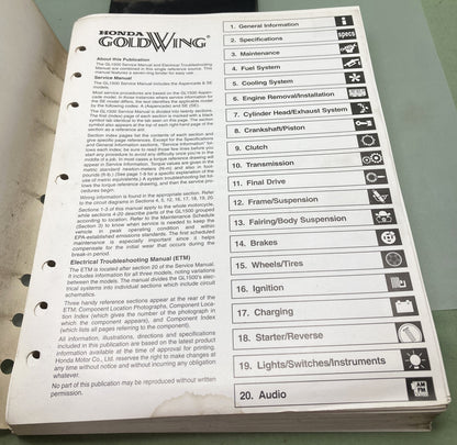 Genuine Honda 61MAM05-AH GL1500 A/SE Electrical Troubleshooting Manual 2000