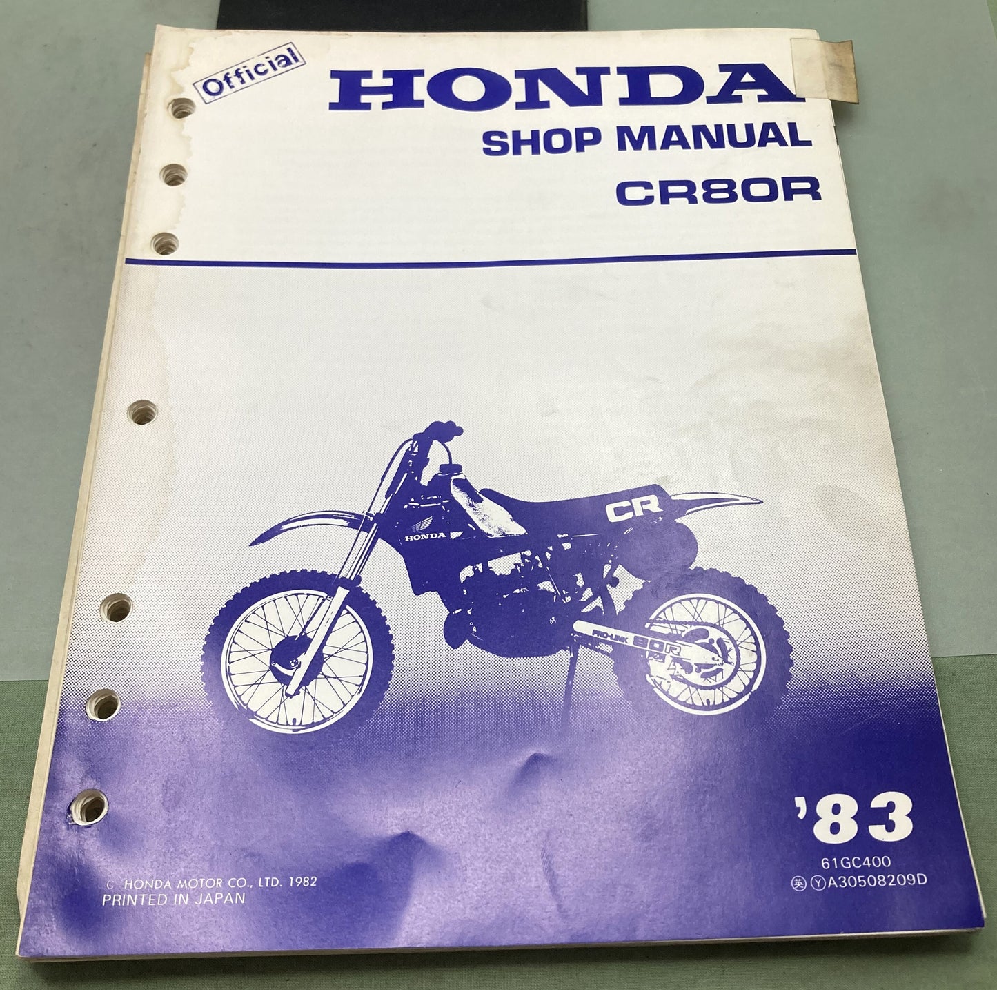 Genuine Honda 61GC400 CR80R Shop Manual 1983 '83