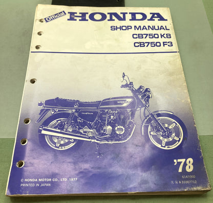 Genuine Honda 6141000 CB750K8 CB750F3 Shop Manual 1978
