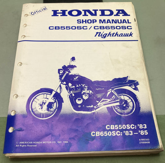 Genuine Honda 61ME503 CB550/650SC Nighthawk Shop Manual '83-'85