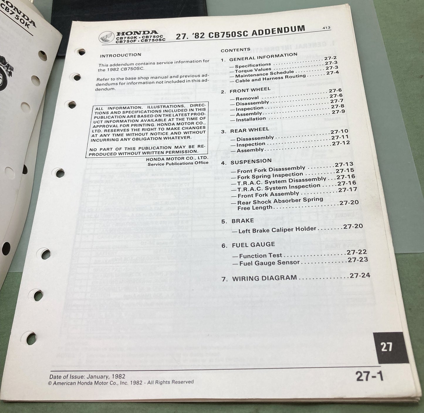 Genuine Honda 6142505 CB750 Shop Manual '79-'82