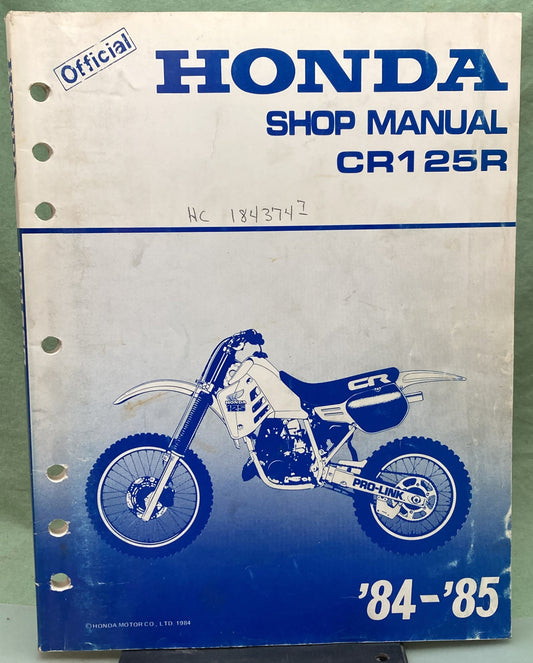 Genuine Honda 61KA303 CR125R Shop Manual '84-'85