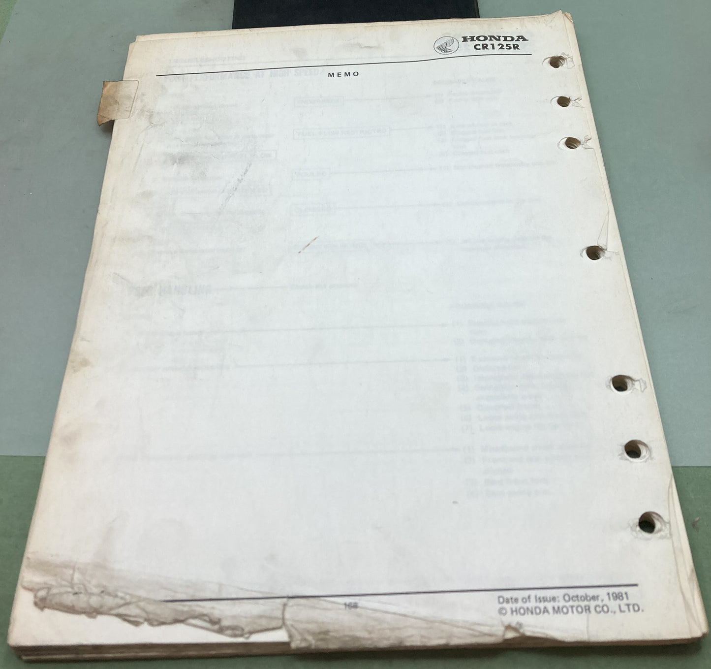 Genuine Honda 61KA300 CR125R Shop Manual '82