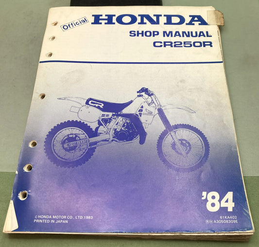 Genuine Honda 61KA402 CR250R Shop Manual '84